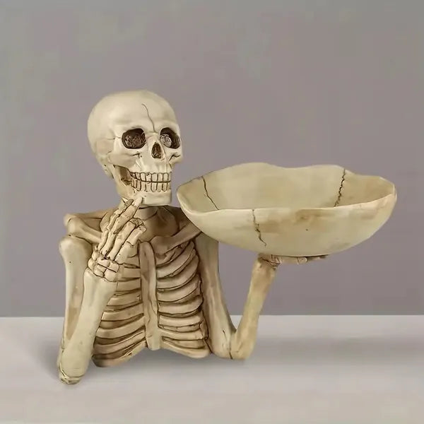 Halloween Skeleton Storage Tray, Skull Halloween Candy Dish Fruit Snack Serving Tray Platter Cupcake Containers Goth Dining Table Centerpiece Halloween Serving Trays And Platters