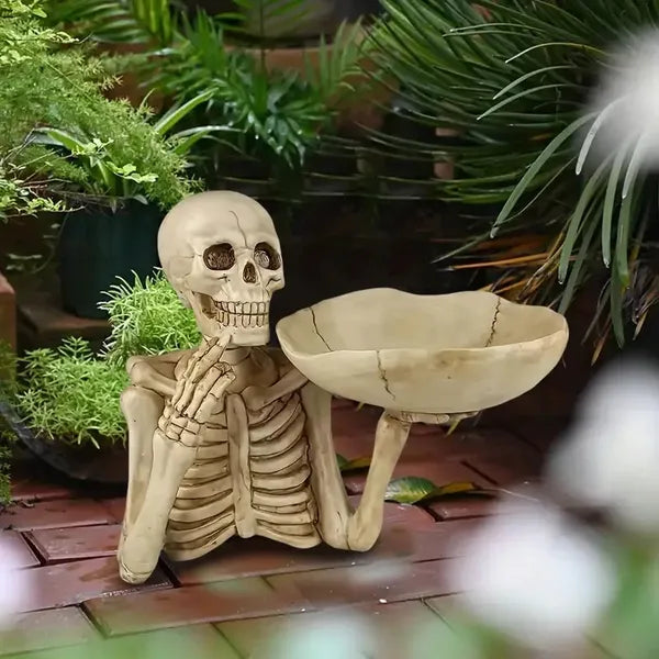 Halloween Skeleton Storage Tray, Skull Halloween Candy Dish Fruit Snack Serving Tray Platter Cupcake Containers Goth Dining Table Centerpiece Halloween Serving Trays And Platters